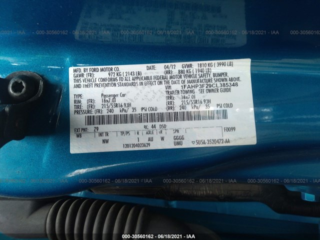 Photo 8 VIN: 1FAHP3F29CL385348 - FORD FOCUS 