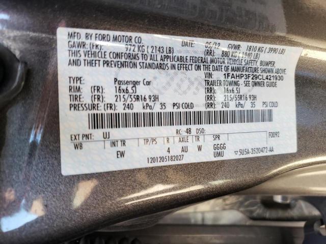 Photo 9 VIN: 1FAHP3F29CL421930 - FORD FOCUS SE 