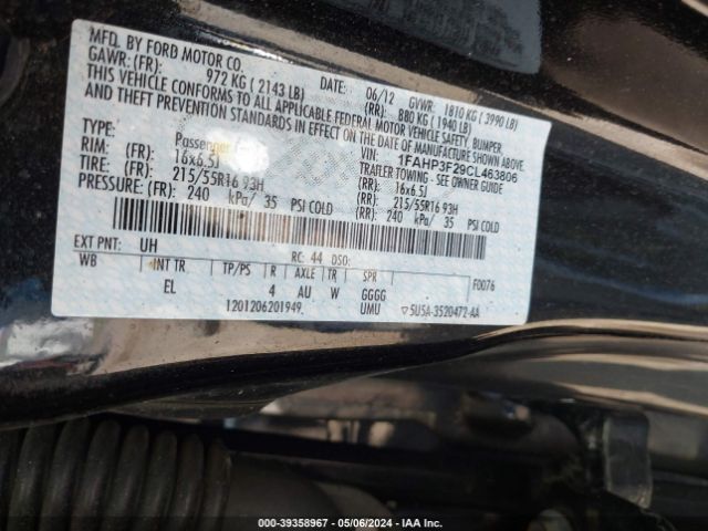 Photo 8 VIN: 1FAHP3F29CL463806 - FORD FOCUS 