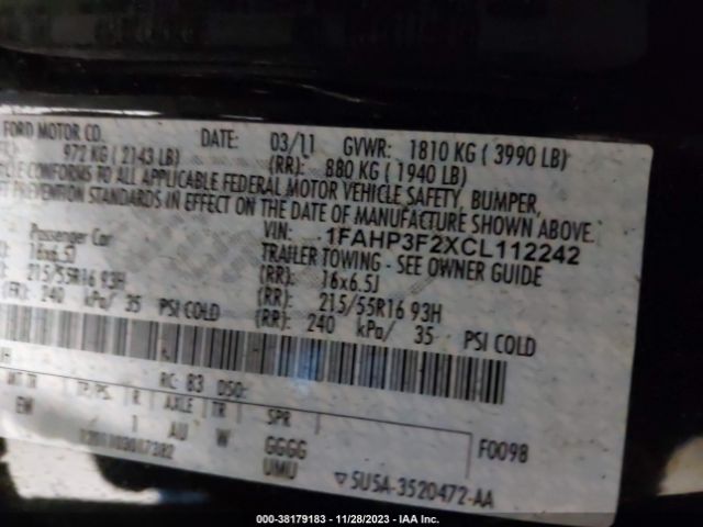 Photo 8 VIN: 1FAHP3F2XCL112242 - FORD FOCUS 