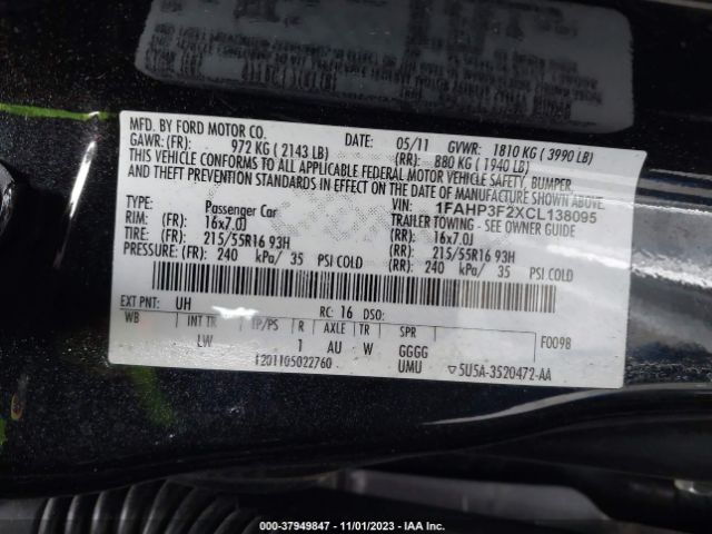 Photo 8 VIN: 1FAHP3F2XCL138095 - FORD FOCUS 