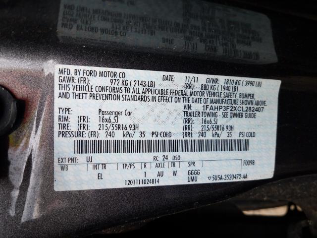 Photo 9 VIN: 1FAHP3F2XCL282407 - FORD FOCUS SE 