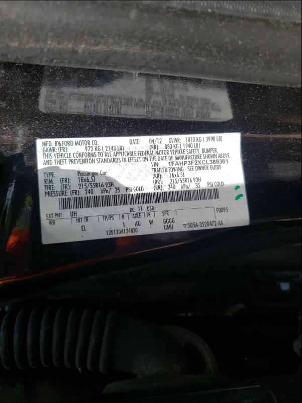 Photo 9 VIN: 1FAHP3F2XCL389361 - FORD FOCUS SE 