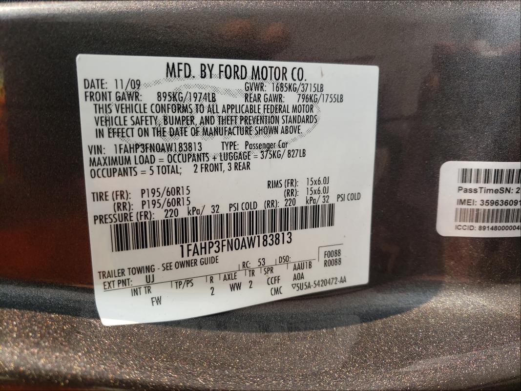 Photo 9 VIN: 1FAHP3FN0AW183813 - FORD FOCUS SE 