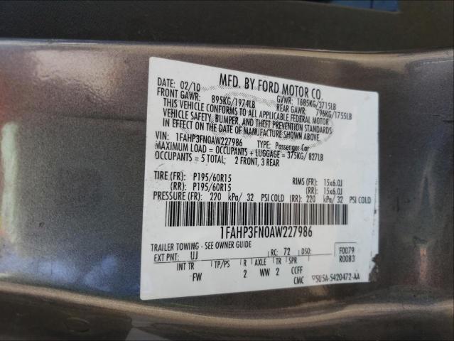 Photo 9 VIN: 1FAHP3FN0AW227986 - FORD FOCUS SE 