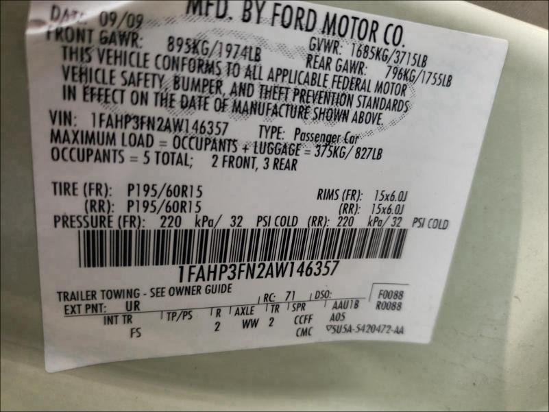 Photo 9 VIN: 1FAHP3FN2AW146357 - FORD FOCUS SE 