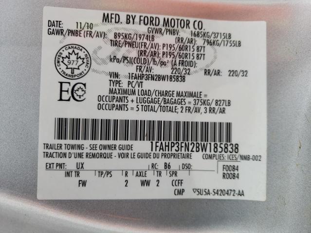 Photo 11 VIN: 1FAHP3FN2BW185838 - FORD FOCUS SE 