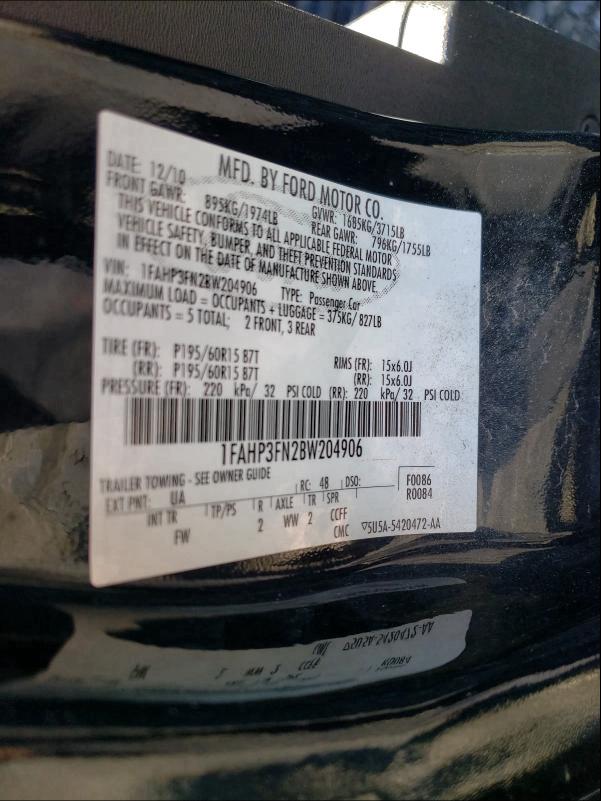 Photo 9 VIN: 1FAHP3FN2BW204906 - FORD FOCUS SE 