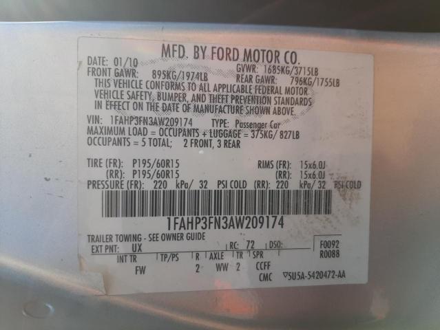 Photo 9 VIN: 1FAHP3FN3AW209174 - FORD FOCUS SE 