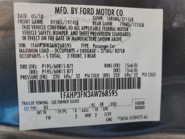 Photo 9 VIN: 1FAHP3FN3AW268595 - FORD FOCUS SE 