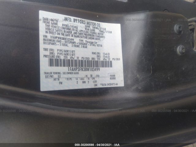 Photo 8 VIN: 1FAHP3FN3BW103499 - FORD FOCUS 