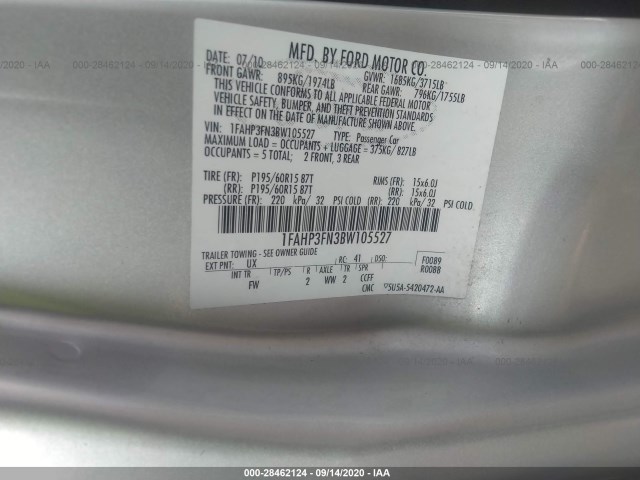 Photo 8 VIN: 1FAHP3FN3BW105527 - FORD FOCUS 