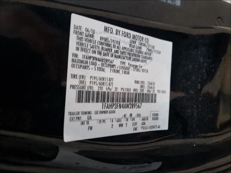 Photo 9 VIN: 1FAHP3FN4AW289567 - FORD FOCUS SE 