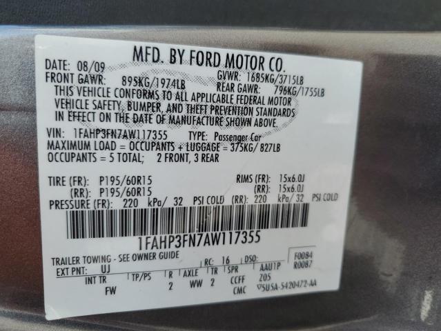 Photo 11 VIN: 1FAHP3FN7AW117355 - FORD FOCUS 