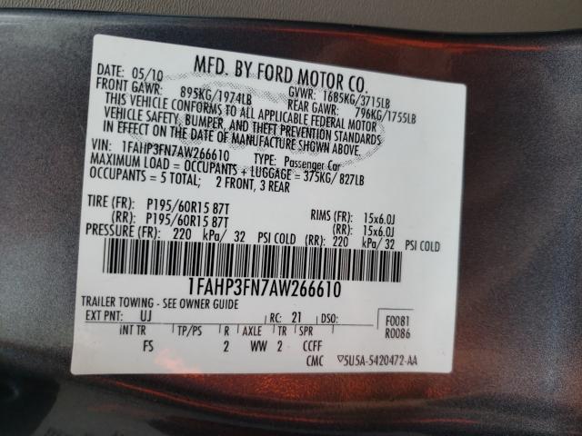 Photo 9 VIN: 1FAHP3FN7AW266610 - FORD FOCUS SE 