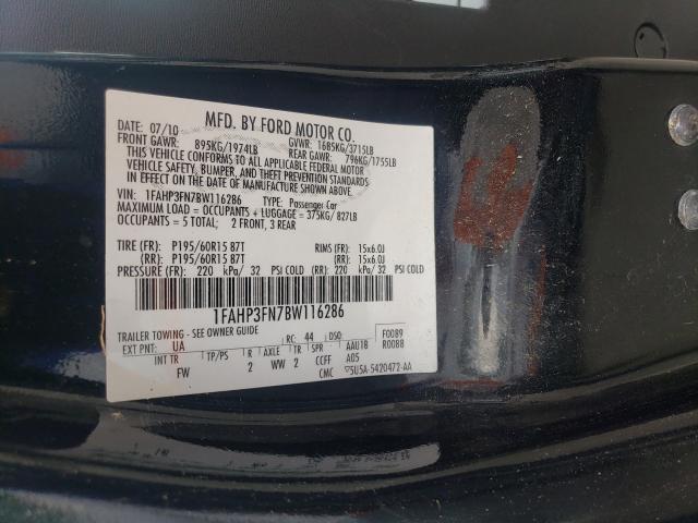 Photo 9 VIN: 1FAHP3FN7BW116286 - FORD FOCUS SE 