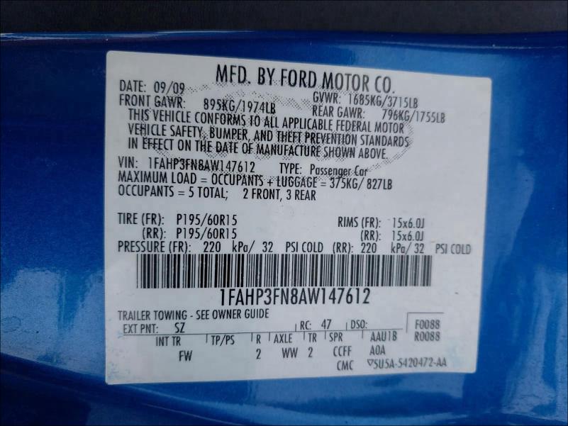 Photo 9 VIN: 1FAHP3FN8AW147612 - FORD FOCUS SE 