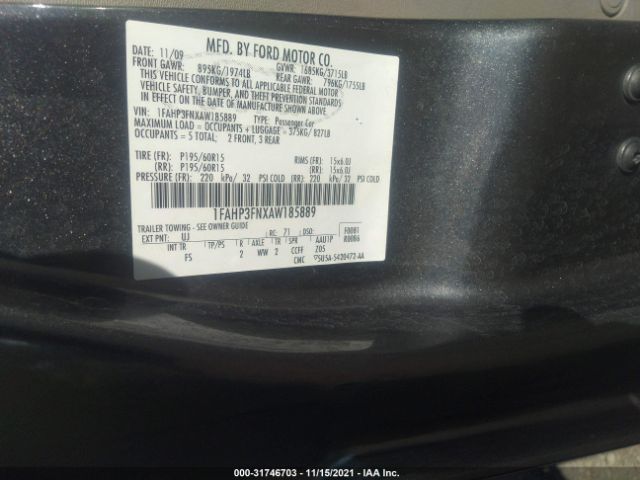 Photo 8 VIN: 1FAHP3FNXAW185889 - FORD FOCUS 