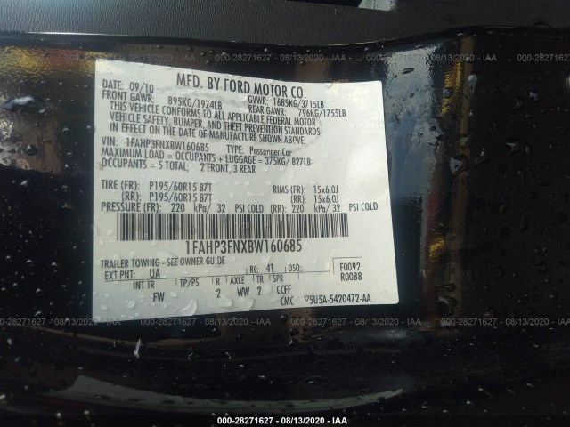 Photo 8 VIN: 1FAHP3FNXBW160685 - FORD FOCUS 