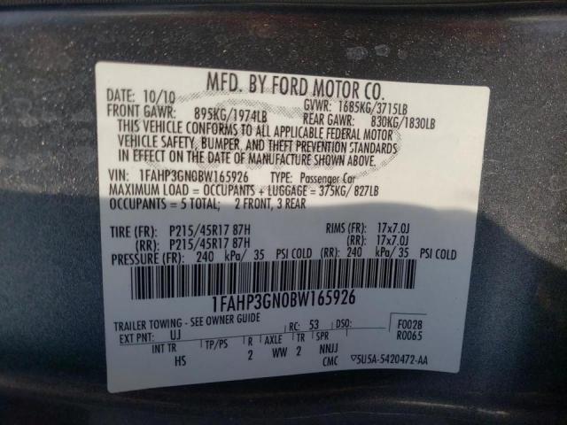 Photo 9 VIN: 1FAHP3GN0BW165926 - FORD FOCUS SES 