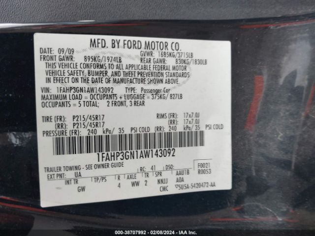 Photo 8 VIN: 1FAHP3GN1AW143092 - FORD FOCUS 