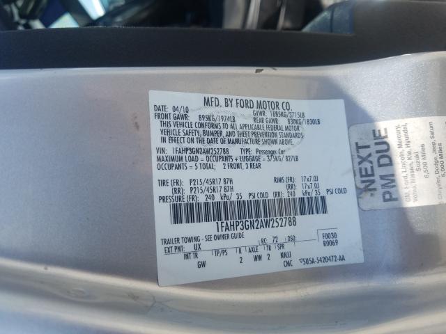 Photo 9 VIN: 1FAHP3GN2AW252788 - FORD FOCUS SES 