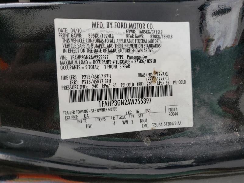 Photo 9 VIN: 1FAHP3GN2AW255397 - FORD FOCUS SES 