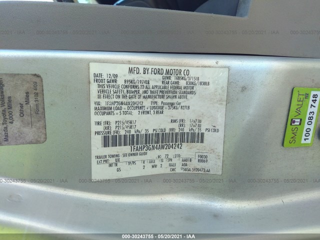 Photo 8 VIN: 1FAHP3GN4AW204242 - FORD FOCUS 