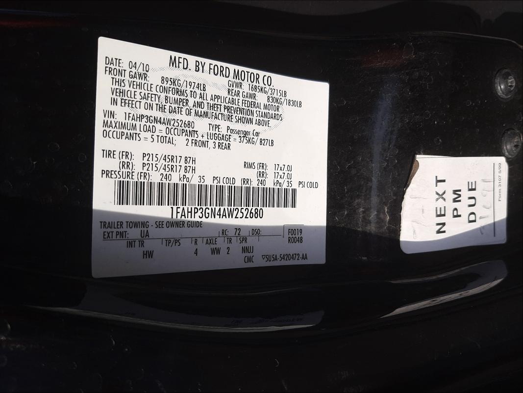 Photo 9 VIN: 1FAHP3GN4AW252680 - FORD FOCUS SES 