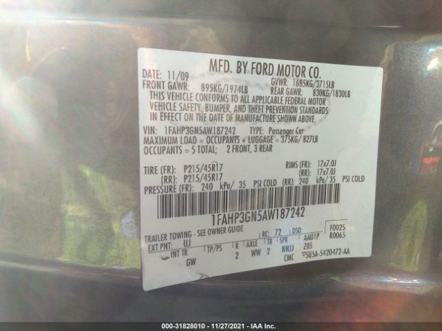 Photo 8 VIN: 1FAHP3GN5AW187242 - FORD FOCUS 