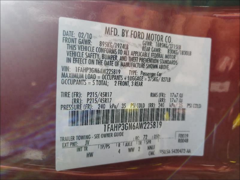 Photo 9 VIN: 1FAHP3GN6AW225819 - FORD FOCUS SES 