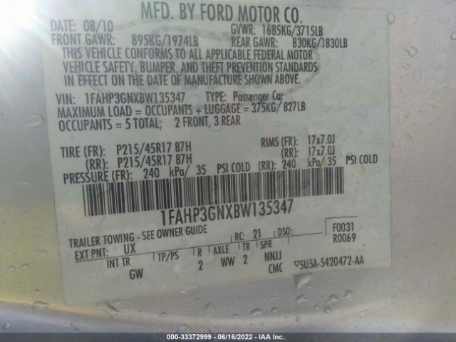 Photo 8 VIN: 1FAHP3GNXBW135347 - FORD FOCUS 