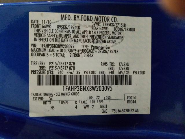 Photo 9 VIN: 1FAHP3GNXBW203095 - FORD FOCUS SES 