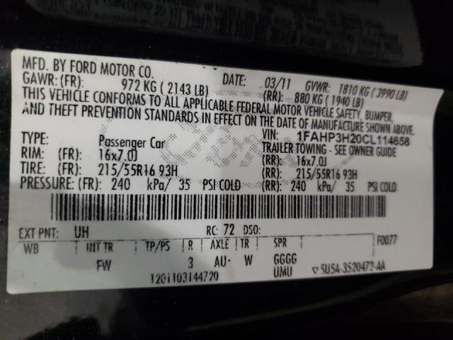 Photo 9 VIN: 1FAHP3H20CL114658 - FORD FOCUS SEL 