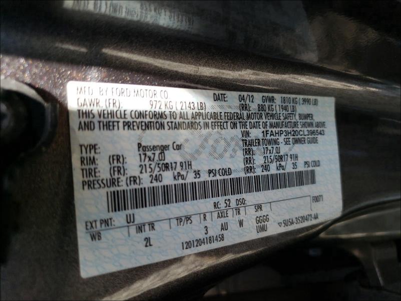 Photo 9 VIN: 1FAHP3H20CL396543 - FORD FOCUS SEL 