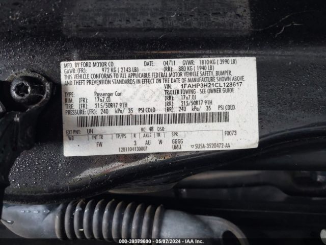 Photo 8 VIN: 1FAHP3H21CL128617 - FORD FOCUS 