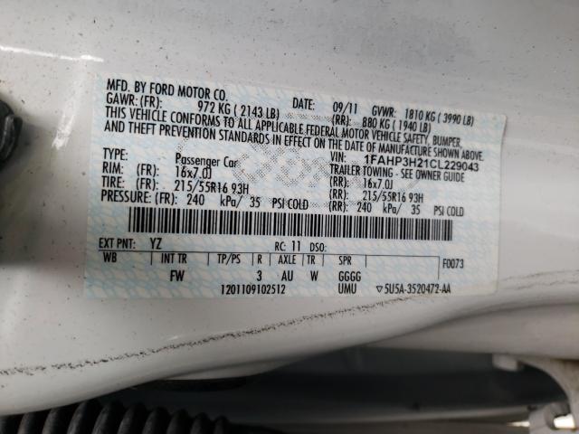 Photo 9 VIN: 1FAHP3H21CL229043 - FORD FOCUS SEL 