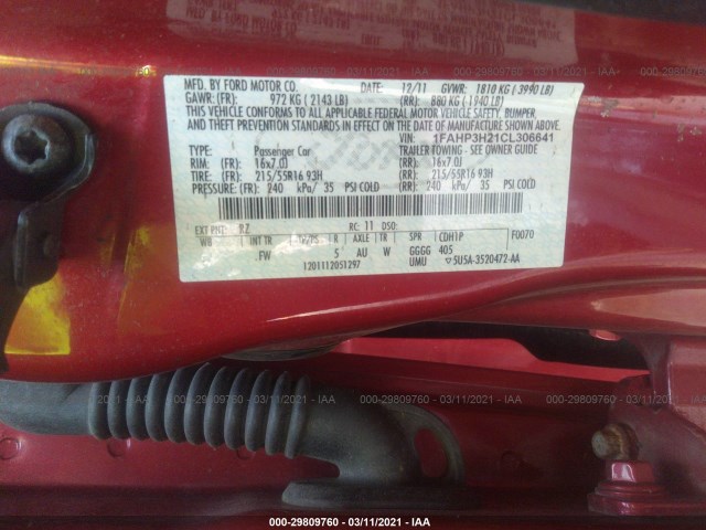 Photo 8 VIN: 1FAHP3H21CL306641 - FORD FOCUS 