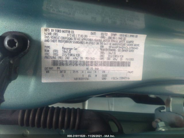 Photo 8 VIN: 1FAHP3H21CL376043 - FORD FOCUS 