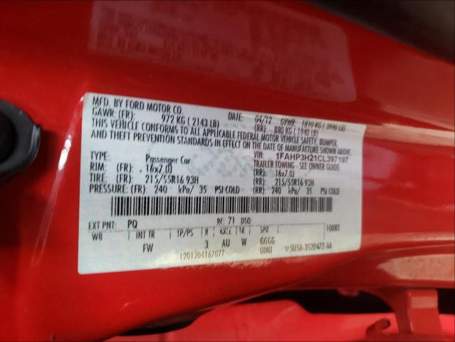 Photo 9 VIN: 1FAHP3H21CL397197 - FORD FOCUS 