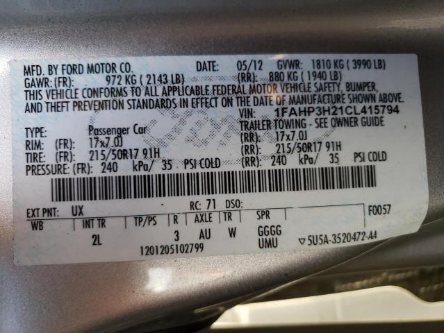 Photo 12 VIN: 1FAHP3H21CL415794 - FORD FOCUS SEL 