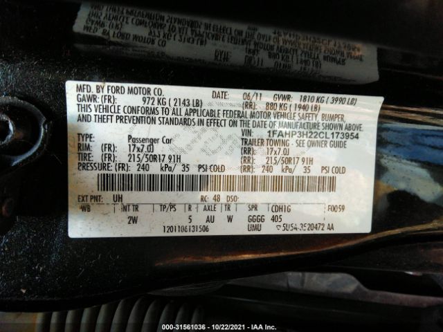 Photo 8 VIN: 1FAHP3H22CL173954 - FORD FOCUS 