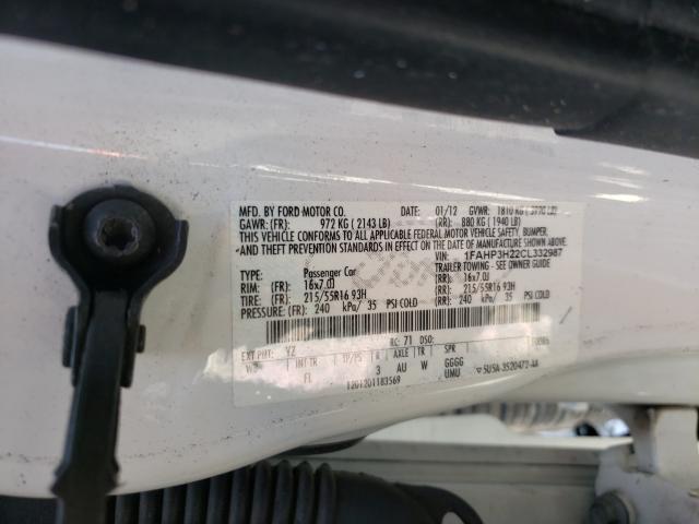 Photo 9 VIN: 1FAHP3H22CL332987 - FORD FOCUS SEL 