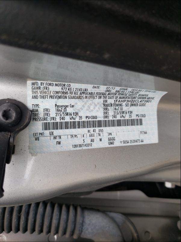 Photo 9 VIN: 1FAHP3H22CL473901 - FORD FOCUS SEL 