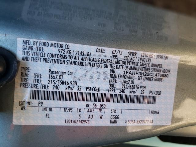 Photo 9 VIN: 1FAHP3H22CL476880 - FORD FOCUS SEL 