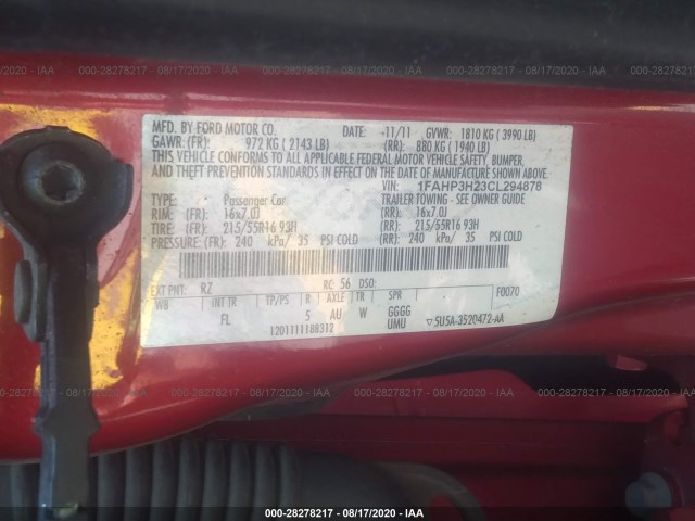 Photo 8 VIN: 1FAHP3H23CL294878 - FORD FOCUS 