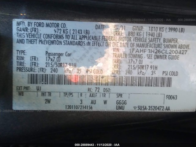 Photo 8 VIN: 1FAHP3H26CL200427 - FORD FOCUS 