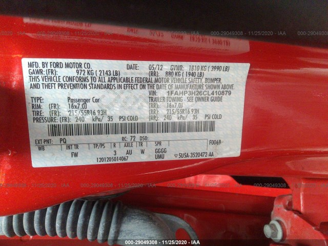 Photo 8 VIN: 1FAHP3H26CL410879 - FORD FOCUS 