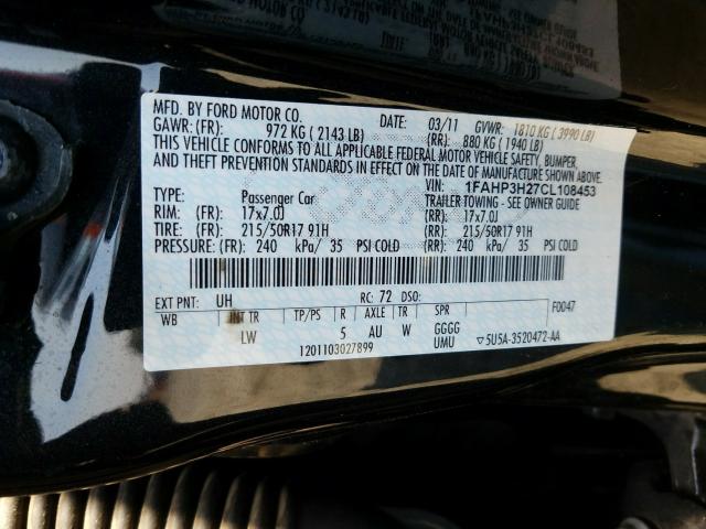 Photo 9 VIN: 1FAHP3H27CL108453 - FORD FOCUS SEL 