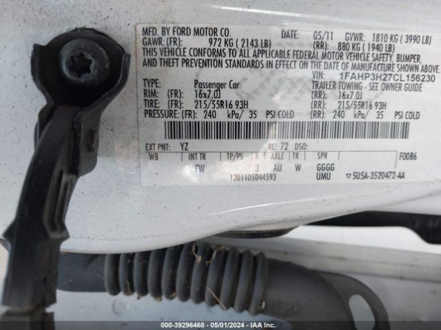 Photo 8 VIN: 1FAHP3H27CL156230 - FORD FOCUS 